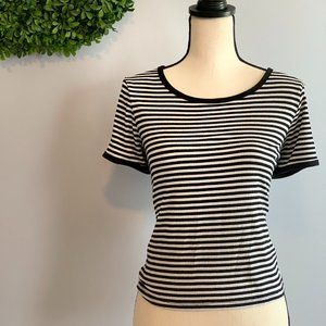 Mossimo Supply Co. Women's B&W Striped T-Shirt (M)